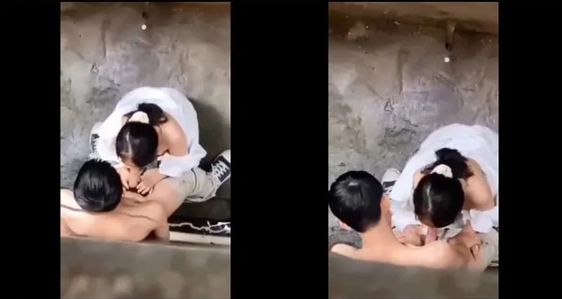 Quay lén em nữ sinh bj cho em người yêu trong hẻm